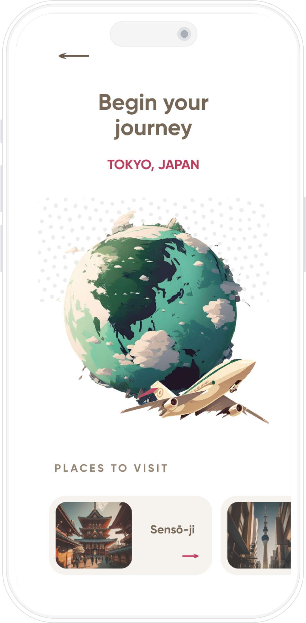 Mobile application mockup
