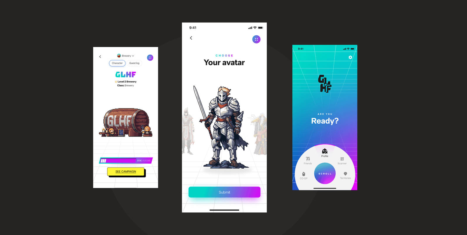 GLHF mobile and ecommerce product presentation from the Lexogrine case study