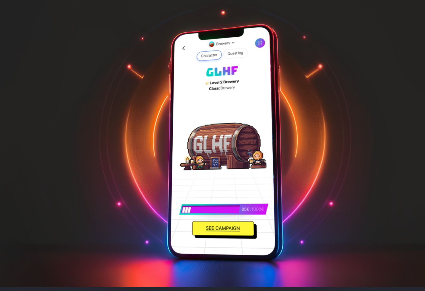 GLHF mockup app